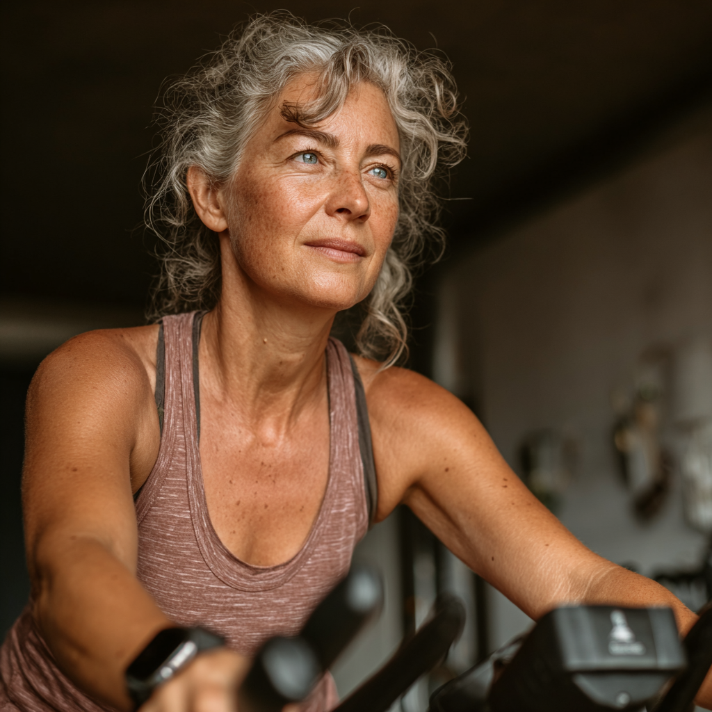 Людина старшого віку створює арт-проект, поєднуючи малювання з рухливою активністю